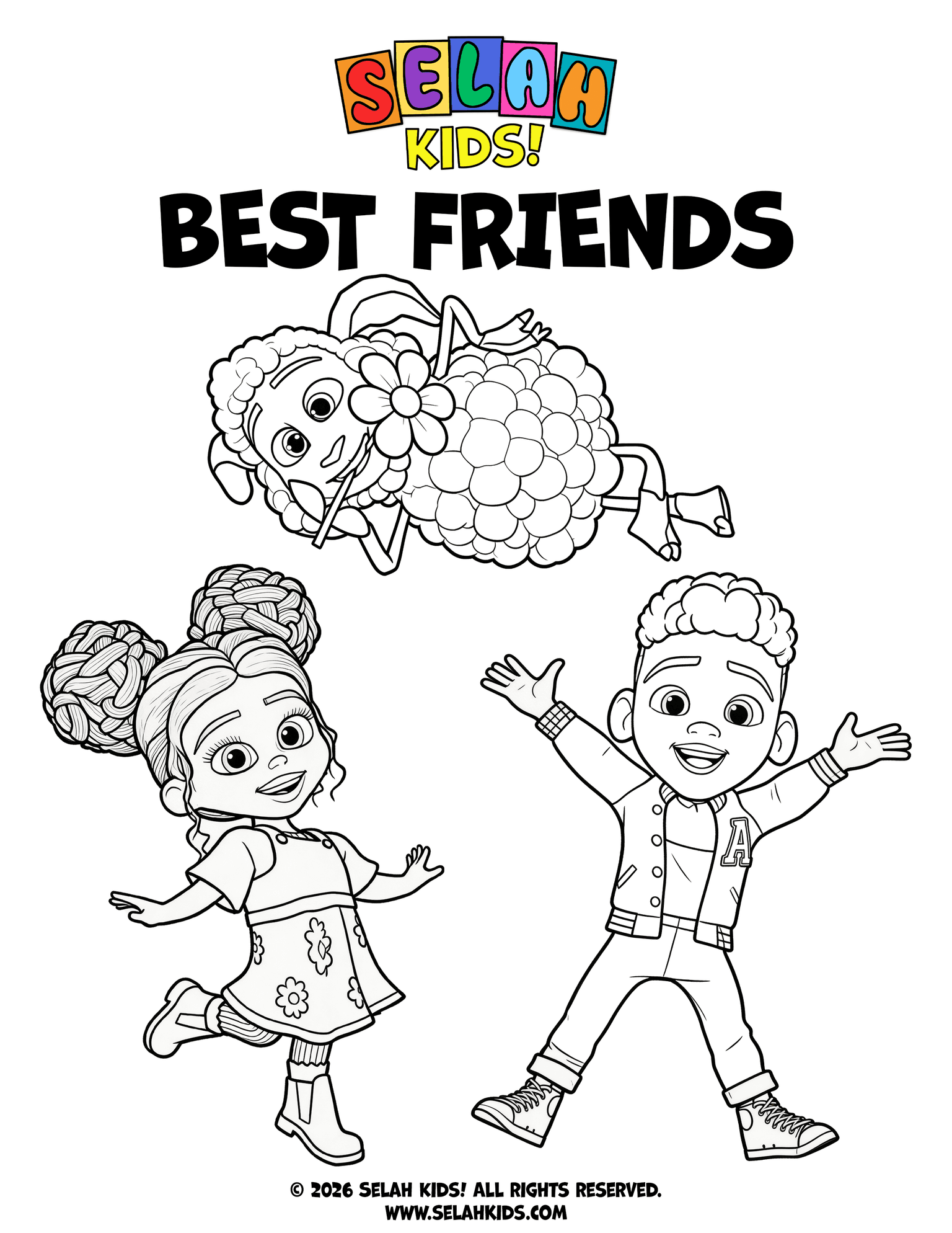 Best Friends Coloring Page